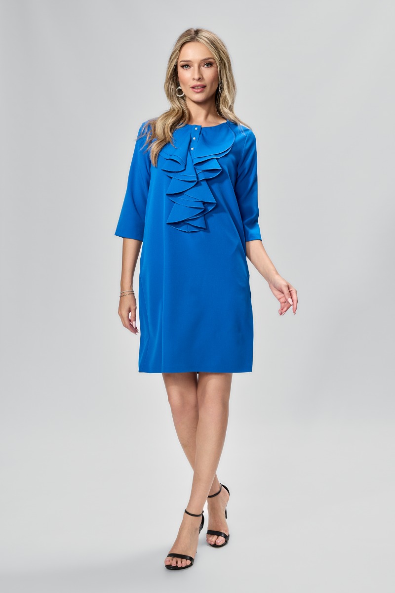 Rochie eleganta cu jabou si croi lejer Luce Albastra