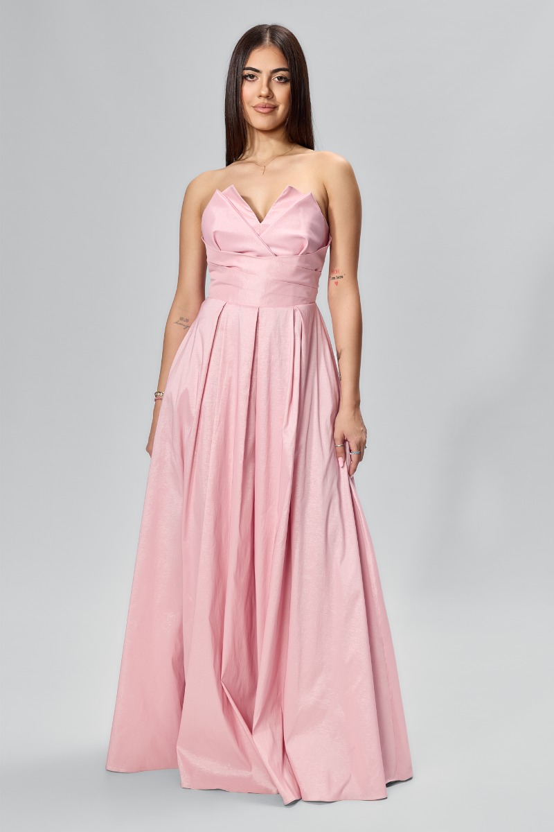 Rochie de ocazie premium cu pliuri in talie si umerii goi Delyssa Rose