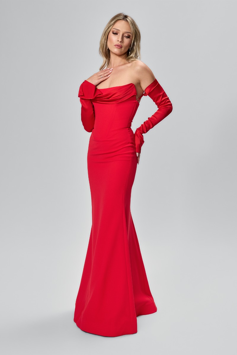 Rochie de ocazie premium tip sirena fara bretele Fabulous Rosie