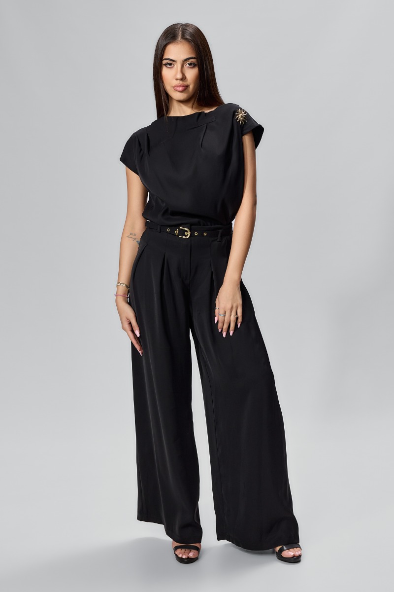 Set elegant format din bluza si pantalon Lutton Negru